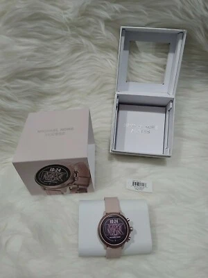 Michael Kors Access MKGO 43mm Case Pink-Tone with Silicone Strap (MKT5070) - Image 1 of 4