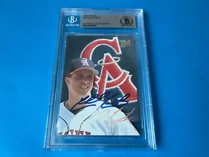 Chad Curtis Angels 1993 Leaf Studio Card Signed Auto Beckett BAS COA - Picture 1 of 2