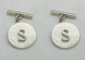 Manschettenknöpfe Mit Schreiben - S - aus Silber 925 - Startseite - Alphabet - - Picture 1 of 2
