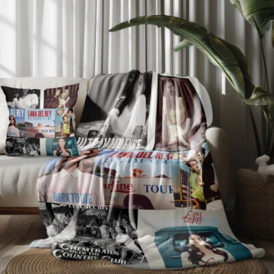 Throw Blanket and Pillowcase Set of 2，Lana Del Rey Thin Bed Couch - Image 1 of 4