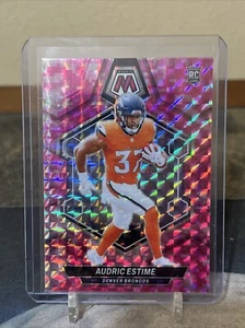 2024 Panini Mosaic Football Audric Estime Camo Pink Prizm Rookie RC #392 Broncos - Picture 1 of 1