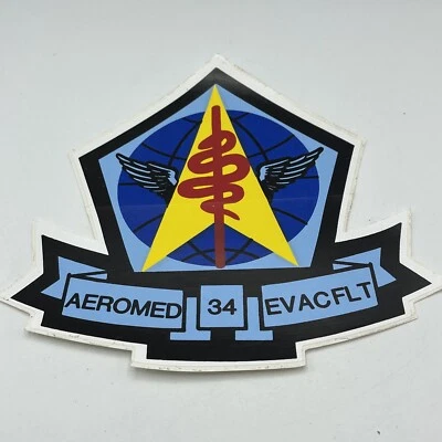 PEGATINA MILITAR RARA DE COLECCIÓN AEROMED 34 EVACFLT 6,5” X 6” DIFÍCIL DE ENCONTRAR NOS Foto 1 de 2