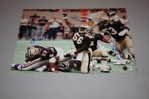 NEW ORLEANS SAINTS RICKEY JACKSON, SWILLING, JOHNSON SIGNED 11X14 PHOTO BECKETT - Picture 1 of 1