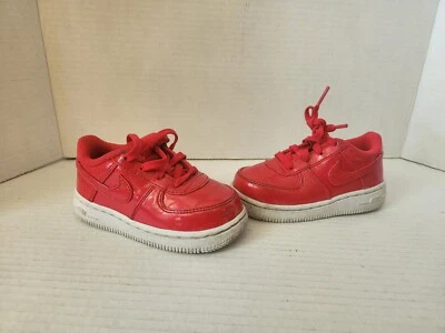 Pink Siren Red Glitter Airforce 1 Patent Leather Nike Toddler Size 10 Sneakers  - Image 1 of 4