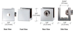 CRL EH26 Chrom kleines Set Schraubklemme für 1/4"" bis 5/16"" Glas - 10er-Box - Bild 1 von 2