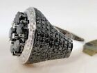 4Ct Rd Cut Simulated White /Black Diamond Men's Pinky Ring 925 Sterling Silver
