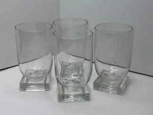Set of 4 Cambridge Square 5” Water Goblets Tumbler Glasses, Square Base 1950's - Picture 1 of 3