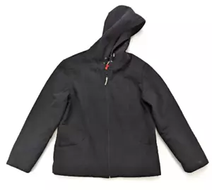 Espirit Women's Quilted Jacket Size L Black Hooded Lightweight Full Zip - Picture 1 of 14