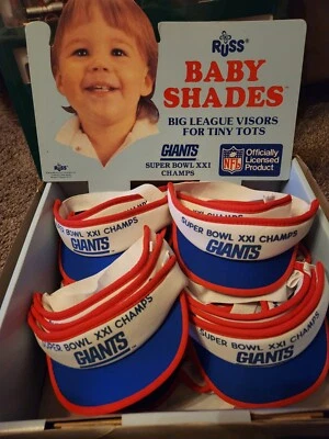 NY GIANTS SUPER BOWL XXI CHAMPS BABY/TODDLER VISOR/CAP, NFL RUSS W/ DISPLAY - Image 1 of 4