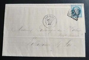 VERY RARE 1868 FRANCE COVER WITH “DIAMOND SHAPE” DOTTED CANCEL “22” ON NAPOLEON - Picture 1 of 2