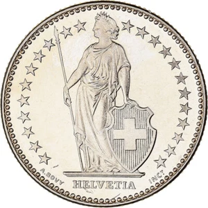 [#1149828] Coin, Switzerland, 2 Francs, 1990, Bern, BE, MS, Copper-nickel, KM:21 - Picture 1 of 2