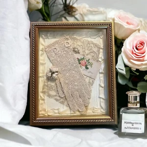 Vintage 3D Shadow Box Diorama Victorian Style Lady’s Essential Accessories - Picture 1 of 11