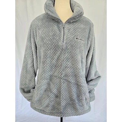 Columbia Mujer XL Gris Vellón Difuso Pullover Cuarto Cremallera Sudadera Foto 1 de 4