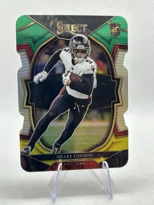 2022 Panini Select - Concourse Drake London #35 Green & Yellow Prizm Die-Cut RC - Image 1 of 2