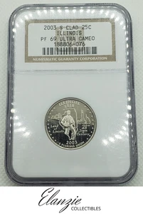 2003-S US Quarter 25C Clad Illinois NGC PF69 Ultra Cameo - Picture 1 of 5