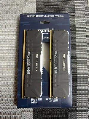 Crucial Ballistix RGB 16GB (2x8GB) PC4-28800 DDR4-3600 RAM (BL2K8G36C16U4BL) - Image 1 of 4