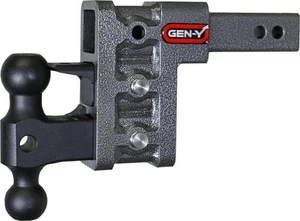 Gen-Y Mega Duty 2" Shank 5" Drop 2K TW 16K Hitch w/Dual-Ball/Pintle Lock - Foto 1 di 10