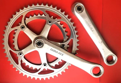 VINTAGE SHIMANO DURA ACE DYNA DRIVE DOUBLE CHAINSET,53T & 40T(NEW),IN EXC COND - Image 1 of 4