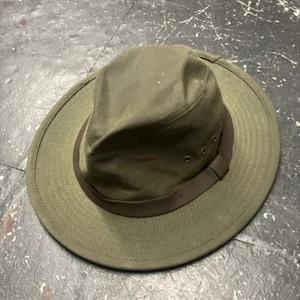 C.C. Filson Bucket Hat Waxed Cloth Leather Band Custom L Fishing Outdoors B4 - Picture 1 of 13
