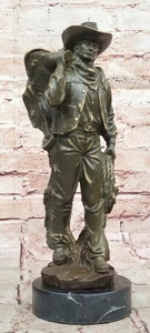 Estatua de bronce de vaquero occidental por M López escultura arte del viejo oeste hecha a mano obra de arte - Imagen 1 de 10