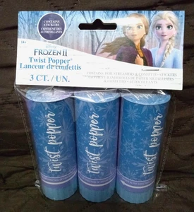 Disney’s Frozen II Confetti Poppers, Birthday, Party Supplies, 3 Pieces - Picture 1 of 2