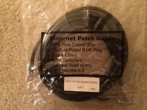 Cavo di rete LAN patch rame nudo 10 piedi Cat 6 24AWG 550 MHz UTP Ethernet nudo 10 piedi - nero - Foto 1 di 3