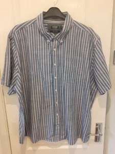 Mens Maine At Debenhams Short Sleeve Striped Shirt. Pure Cotton.Size 3XL. - Picture 1 of 10