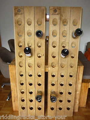 LEBAN / RIDDLINGRACKS ORIGINALE B-Stock Champagne Riddling Rack per 30 Bottiglie + Marca/Rovere Porta Vino