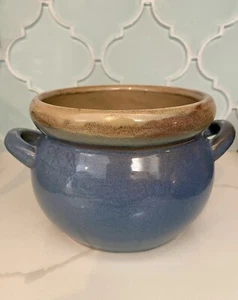 Seltene Vintage glasierte blaue und braune Ton Keramik Schale Kunsthandwerk Steinzeug - Bild 1 von 10