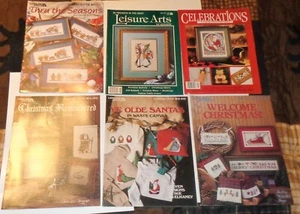 LOTE VINTAGE 6 REVISTAS DE OCIO ARTES NAVIDAD Y 4 ESTACIONES PUNTO DE CRUZ FOLLETO - Imagen 1 de 6