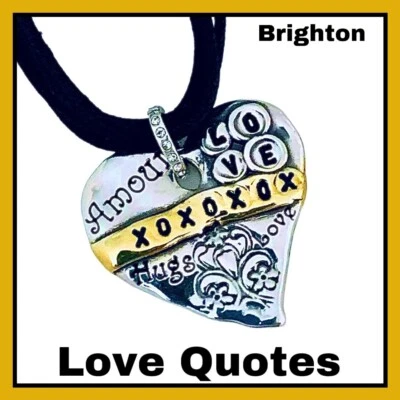 Collar corazón Brighton Love Quotes JL3001 LOVE HUGS KISSES PRECIO DE VENTA SUGERIDO POR EL FABRICANTE 52 $ NUEVO CON ETIQUETAS Foto 1 de 4