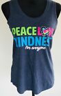 District Gray Racer Back Tank Peace,Love,Kindness Medium Summer Shirt Project