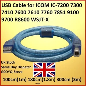 Kabel USB do ICOM IC- 7200 7300 7410 7600 7610 7851 9100 9700 R8600 WSJT-X - Zdjęcie 1 z 8