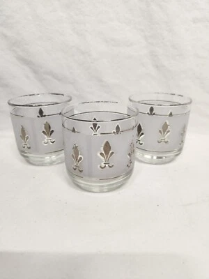 Óculos vintage Libbey Fleur de lis, óculos rocks meados do século, conjunto de 3  - Imagem 1 de 4