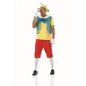 Men`s Pinocchio Costume M-XL Adult Fairytale Wooden Real Boy Puppet Fancy Dress - Picture 1 of 4