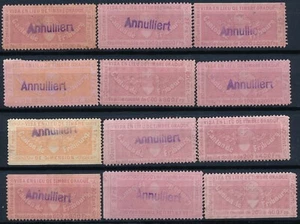 SWITZERLAND - FRIBOURG 1870, REVENUES STAMPS FOR VISA, 12 DIFF. VALUES. #A214 - Picture 1 of 1