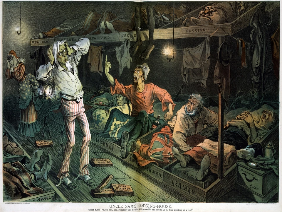 4626.Casa de alojamiento del Tío Sam.Sentimiento antiirlandés.PÓSTER.Decoración Hogar Oficina arte Foto 1 de 1