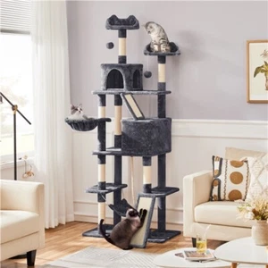 82.5in Multi Level Cat Tree for Large Cat Tower with Condo and Scratching Post - Picture 1 of 26