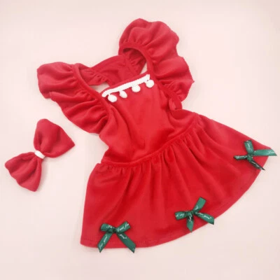 Pet Dog Puppy Santa Shirt Christmas Clothes Costumes Warm Jacket Coat Red Dress✲ - Image 1 of 4