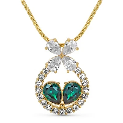 TRYNDI Emerald Heart Gold Pendant Necklace for Women – Christmas Gift for Wife - Image 1 of 4