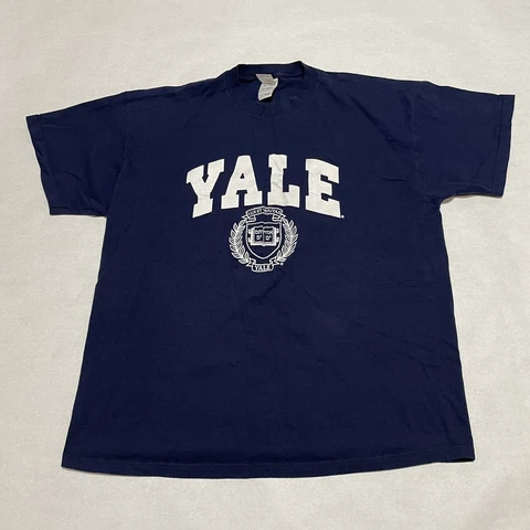 Vintage Yale University Shirt Men XXL Blue T Shirt 2xl Spell out Cover