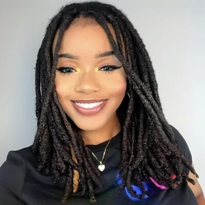 Loc Extensions Human Hair 6 Inch 0.8cm Width 30 STRANDS Dreadlock Extensions - Picture 1 of 6
