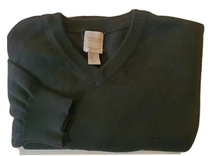 Giasone Mens Long Sleeve Crew Neck Sweater, Black, M 100% Merino Wool A25* - Picture 1 of 5