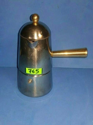 765 CAFFETTIERA 4 TAZZE LAVAZZA MISS ACCIAIO INOX 18/10 SERIE ORO By Balzano - Immagine 1 di 4