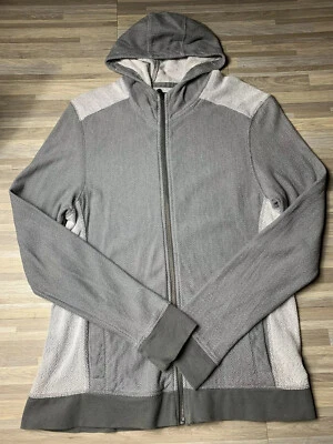 INC Full-Zip Long Sleeve Ribbed Hooded Sweater Men’s MEDIUM Grey/White Macy’s - Image 1 of 4