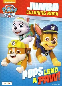 PAW PATROL JUMBO Coloring Book PUPS Lend a PAW - Foto 1 di 1