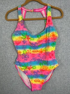 Vintage Tahiti Badeanzug Damen Gr. 13/14 Neon Bunt 90er Blumen Tropical Retro - Bild 1 von 10