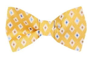 Men's 100% Silk Designer Self Tie Pattern Woven Bowtie- NWT - Picture 1 of 3