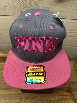 L.O.G.A Hat, PINK Letters & Bill, Solid Grey Cap, New with Tags - Image 1 of 4