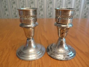 Gorham Vintage Gewichtete Sterling Silber Windlicht Kerzen Lampensockel, 948, VIDEO - Bild 1 von 24